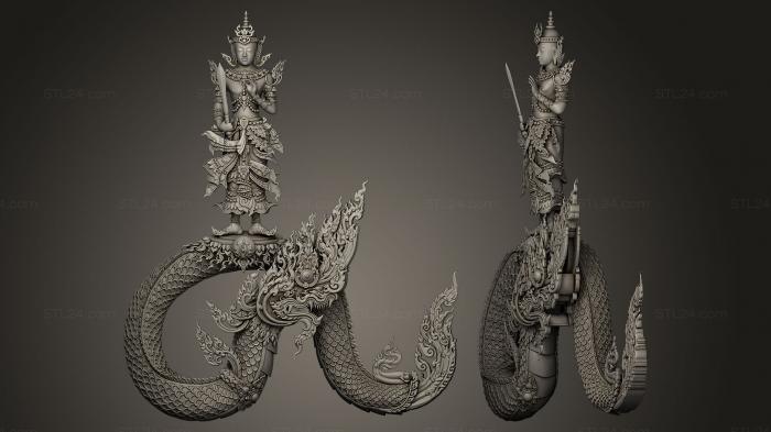 Статуэтки грифоны и драконы (Бог дождя, STKG_0013) 3D модель для ЧПУ станка